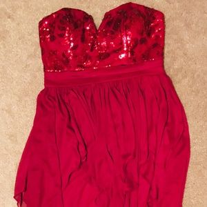 Strapless Burgundy Dress